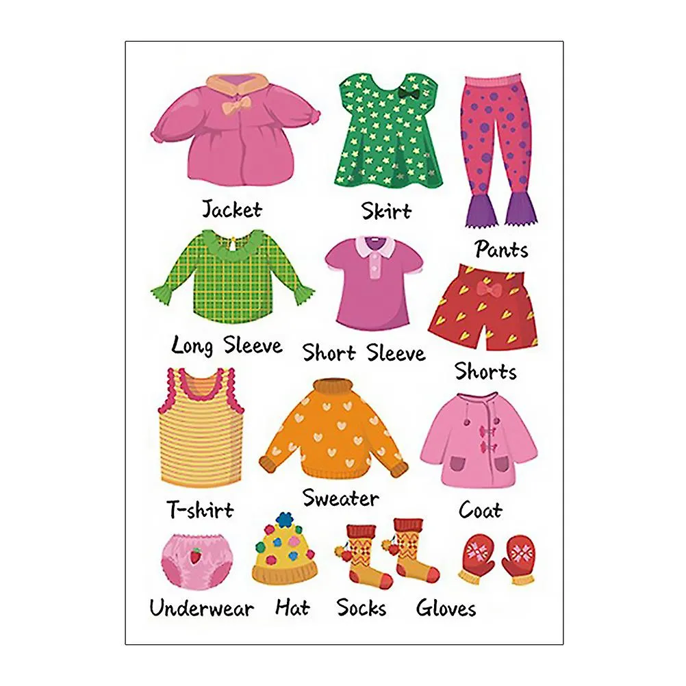 1 Set Kids Wardrobe Clothing Labels Stickers Classification Labels (Girl)