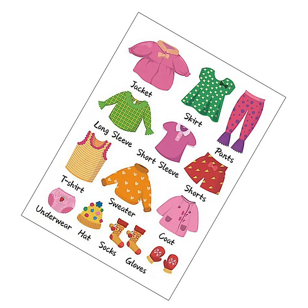 1 Set Kids Wardrobe Clothing Labels Stickers Classification Labels (Girl)