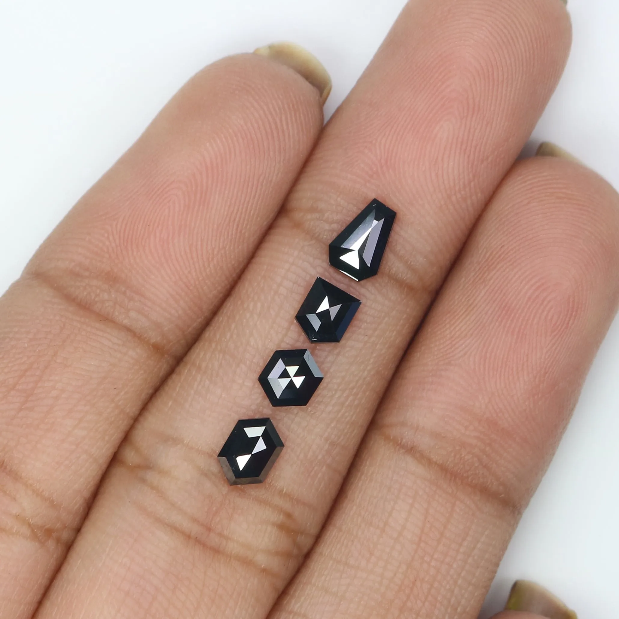 1.04 CT Natural Loose Mix Shape Diamond Black Color Mix Shape Diamond 5.55 MM Natural Loose Diamond Black Mix Shape Rose Cut Dia