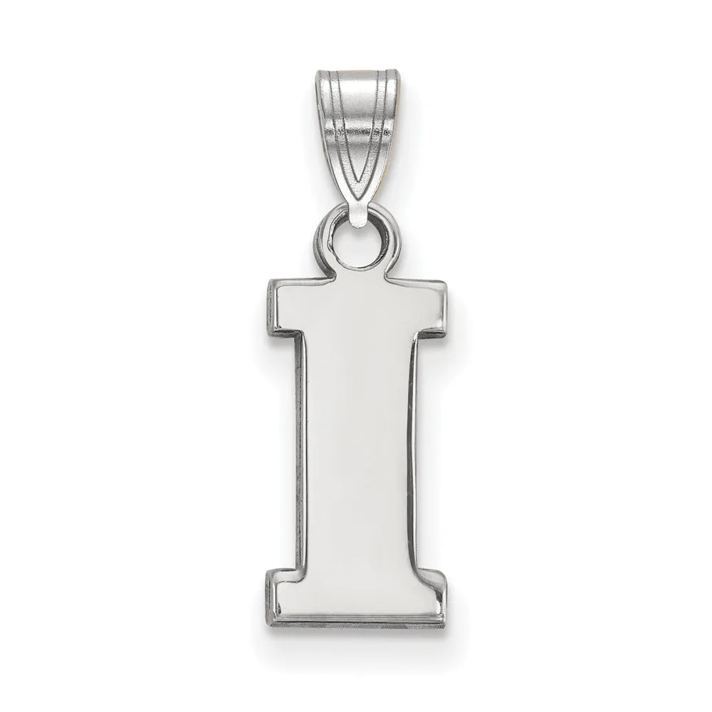 10k White Gold U. of Iowa Small Initial I Pendant