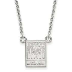 10k White Gold U of Mississippi Small Pendant Necklace