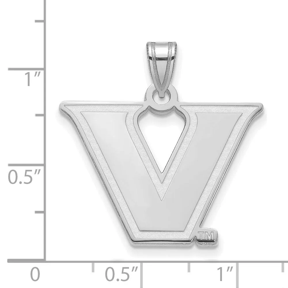 10k White Gold Vanderbilt U. Large Logo Pendant