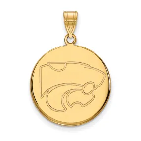 10k Yellow Gold Kansas State Large Disc Pendant