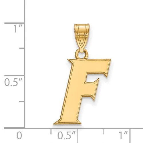 10k Yellow Gold U of Florida Medium Initial F Pendant