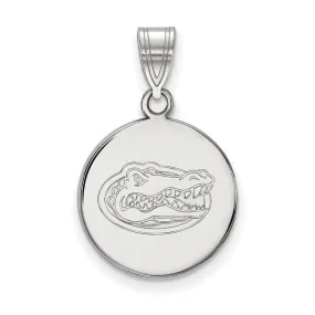 14k White Gold U of Florida Medium Mascot Disc Pendant