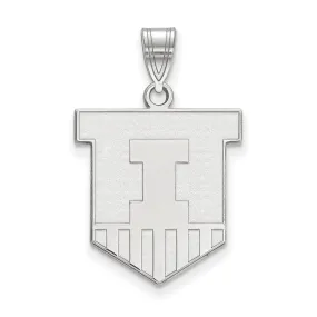 14k White Gold U. of Illinois Large Shield Logo Pendant