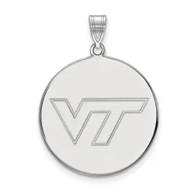 14k White Gold Virginia Tech XL Logo Disc Pendant