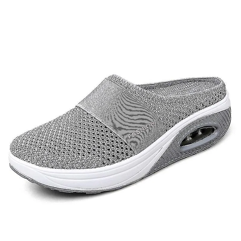 Air-cushion Heightening Walking Shoes Breathable Leisure Lightweight Mesh Slip-on Walking Shoes Outdoor And Indoor New