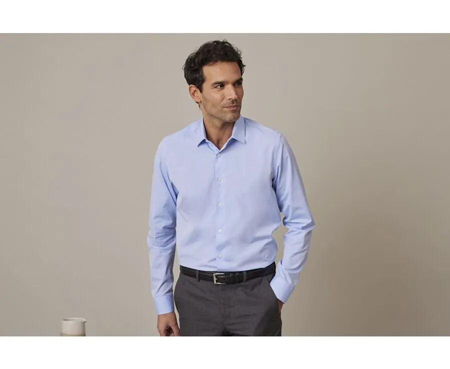 Blue Cotton shirt - Classical collar - LOUIS CLASSIC