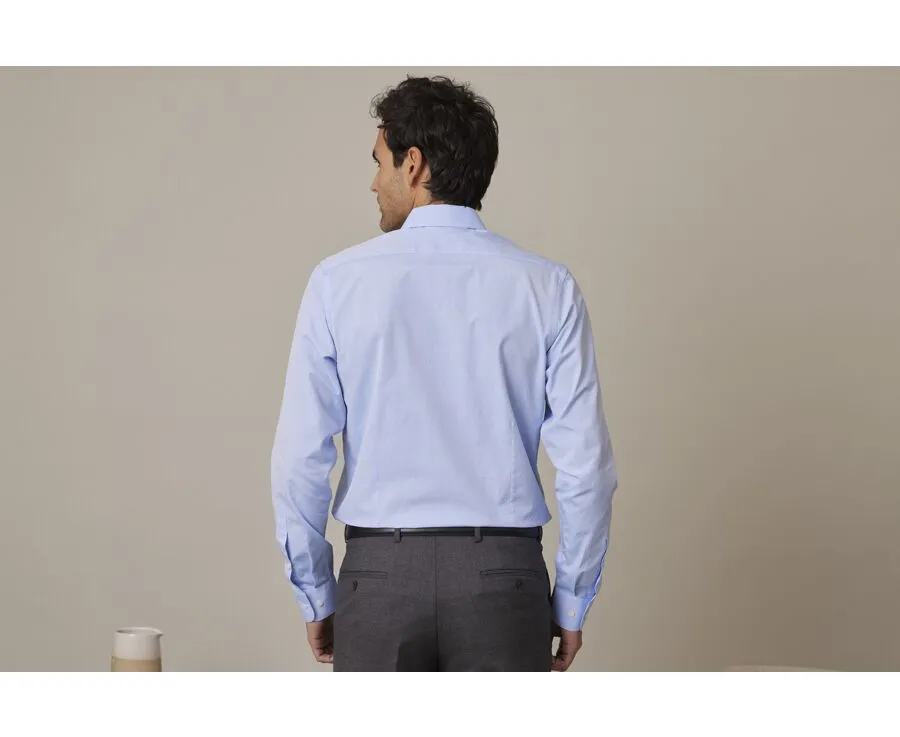 Blue Cotton shirt - Classical collar - LOUIS CLASSIC