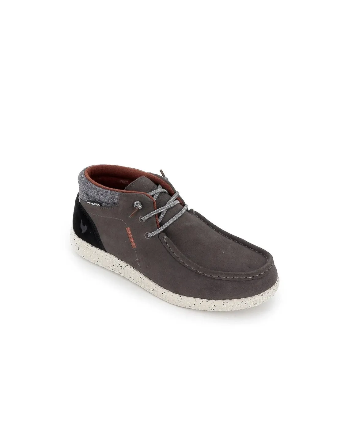 Bota hombre cordon elastico piel serraje gris Walking Pitas