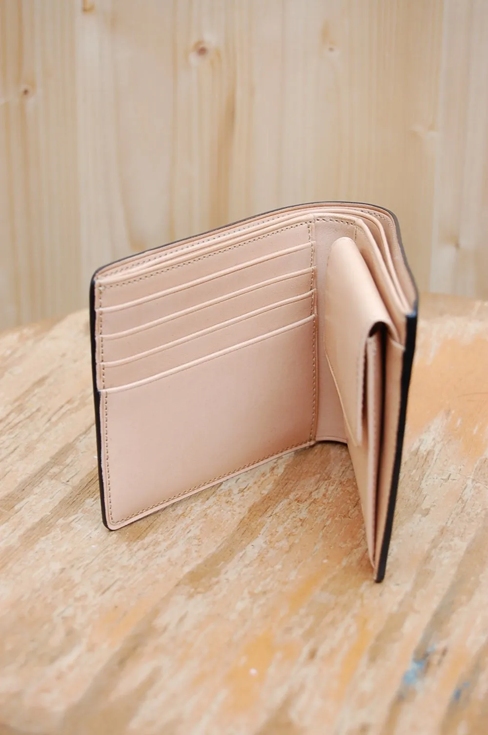 Bussetto Bifold Wallet with Coin Pocket - Pesto