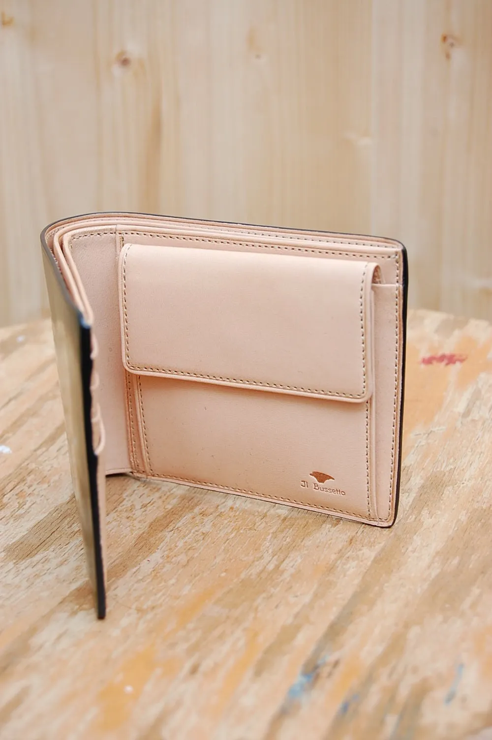 Bussetto Bifold Wallet with Coin Pocket - Pesto