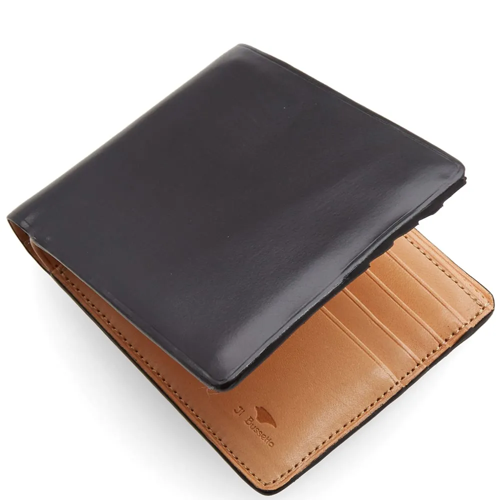 Bussetto Black Bi-Fold Wallet