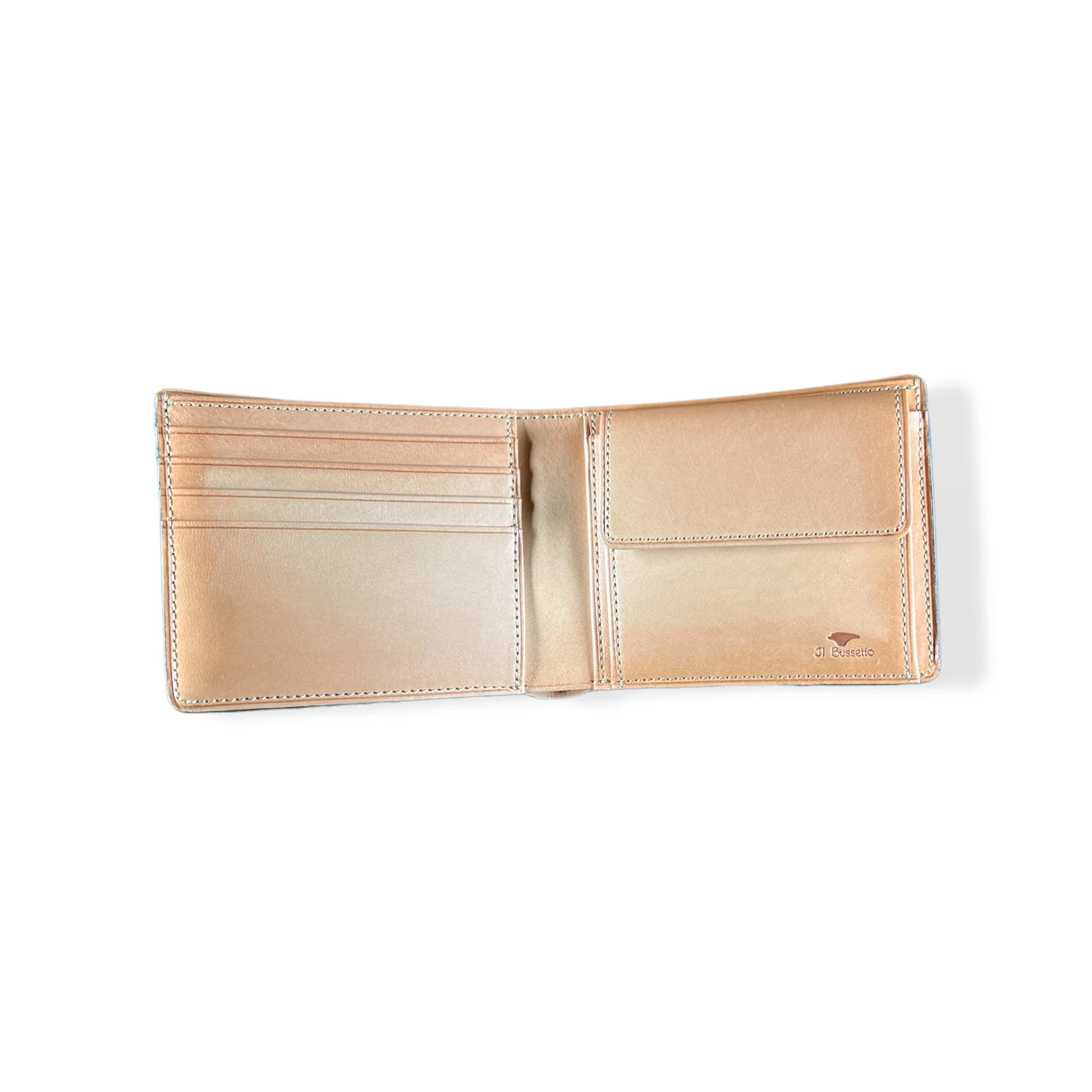 Bussetto dark brown 02 bi-fold wallet with coin pocket