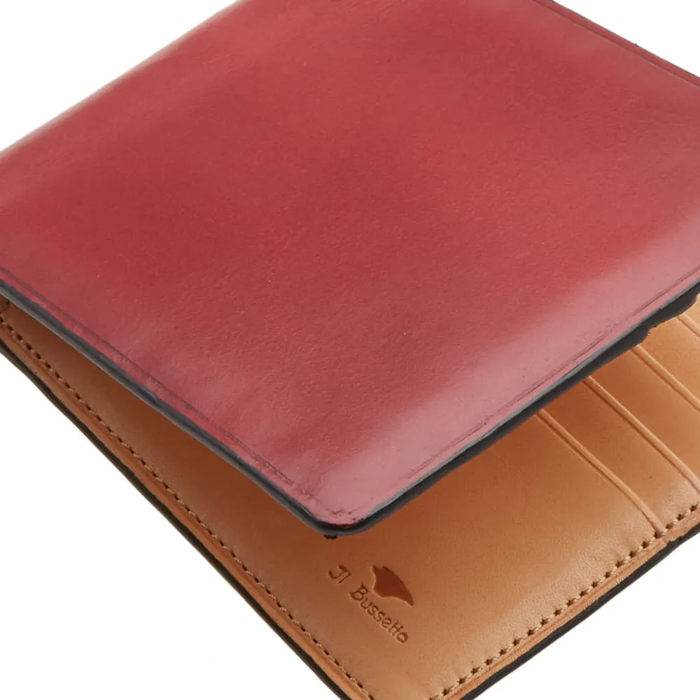 Bussetto red bi-fold wallet