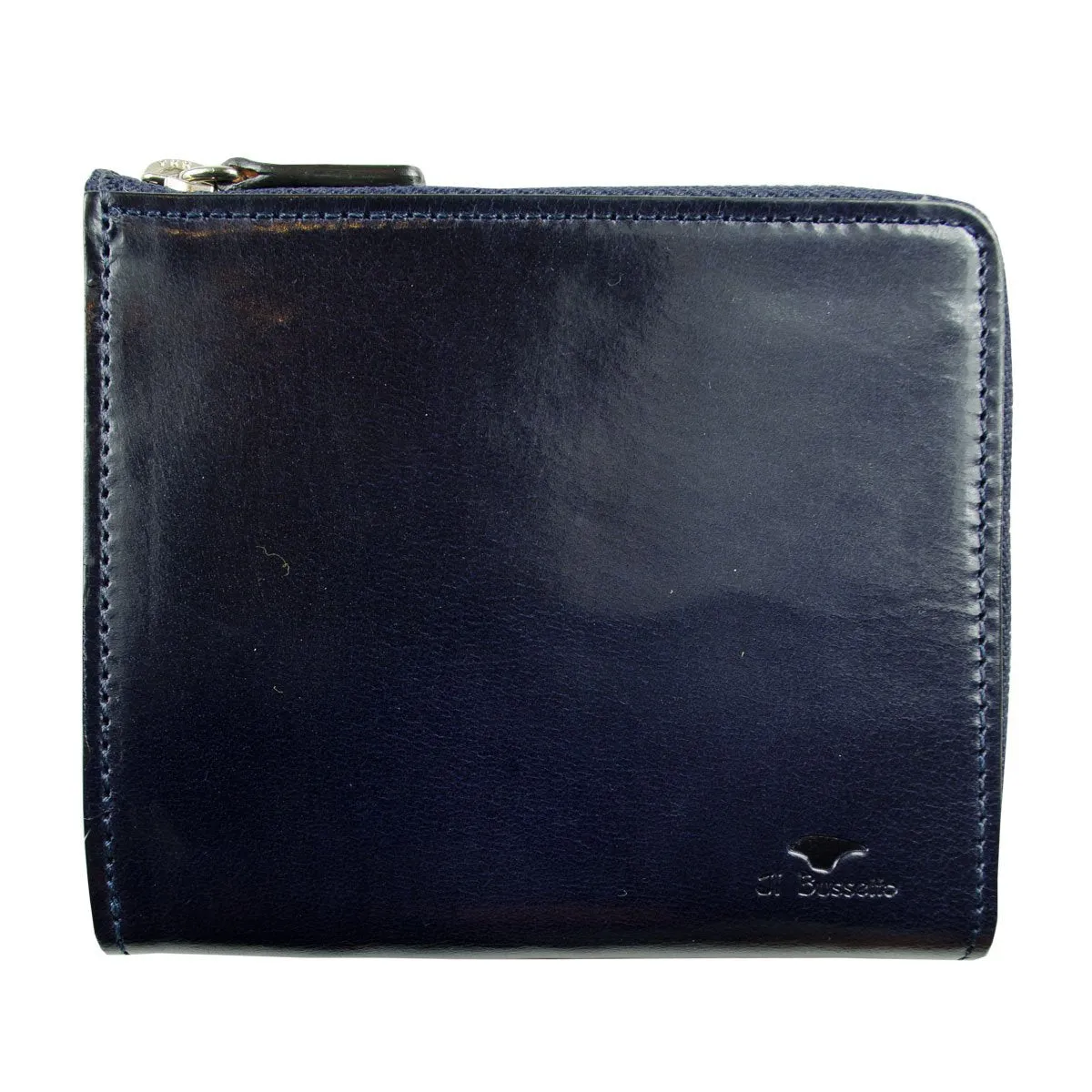 Bussetto Wallet - Isola Zipped Wallet - Navy Blue