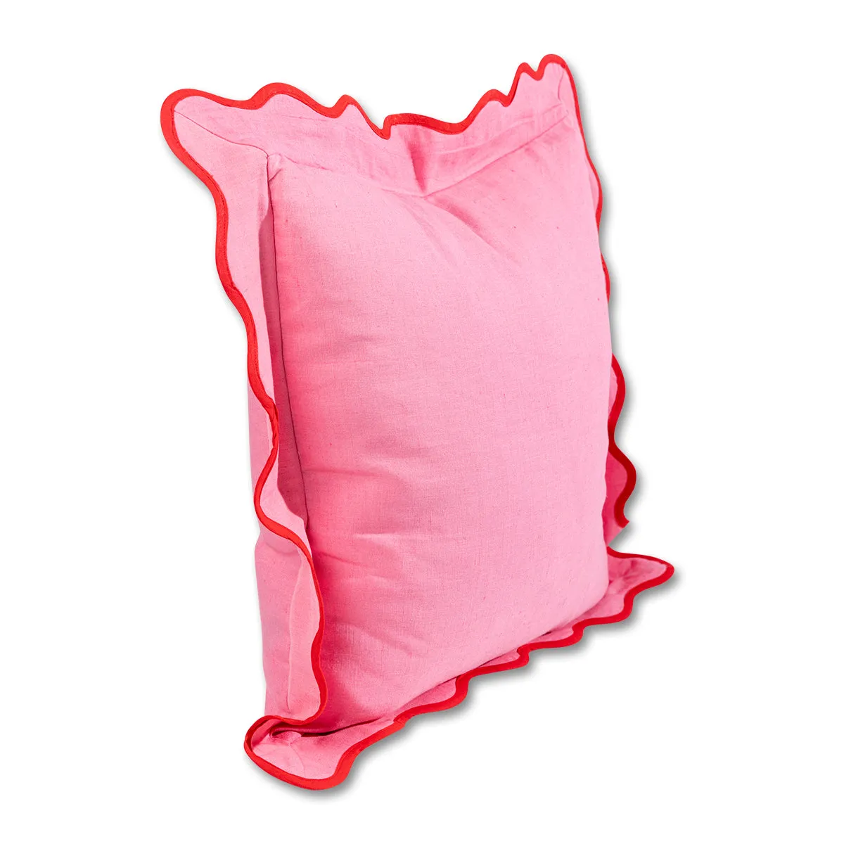 Darcy Linen Pillow - Light Pink + Cherry