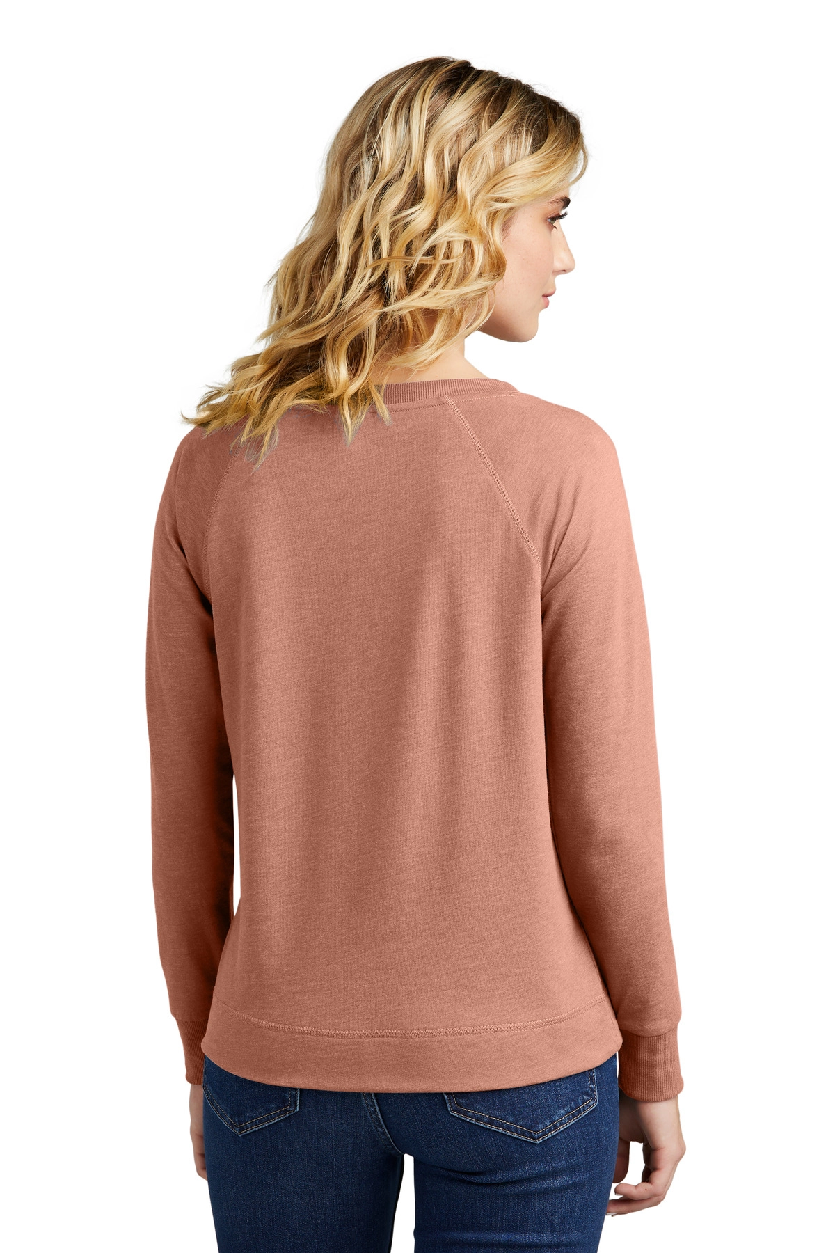 District Clothing DT672 District Women's Featherweight French Terry Long Sleeve Crewneck SKU: DT672