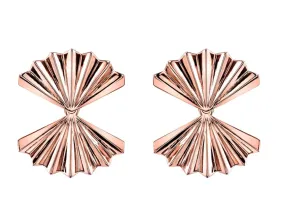 Double Fan Gold Earrings