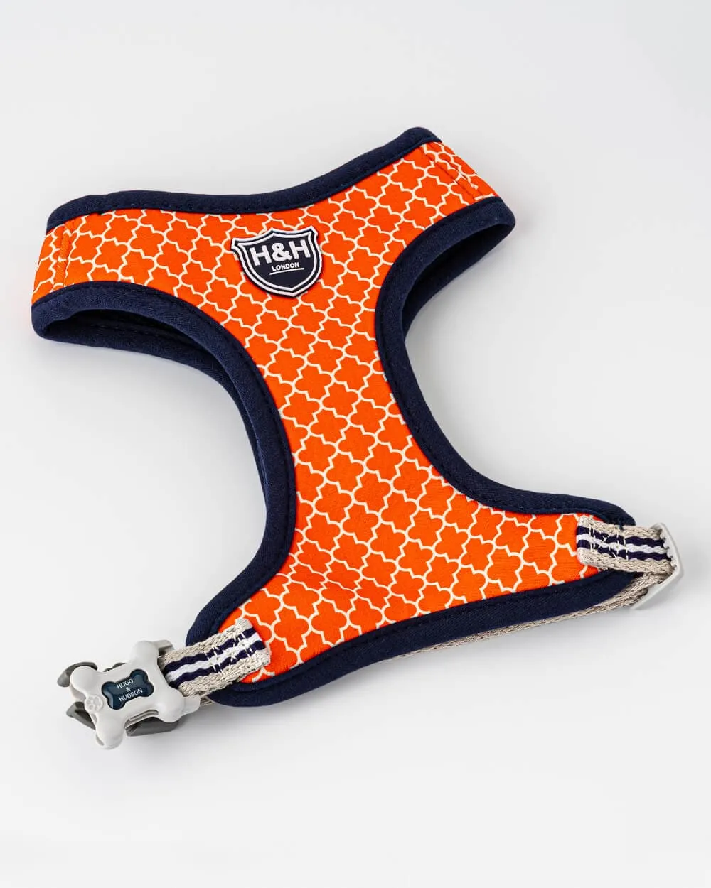 Fabric Dog Harness - Orange Geometric