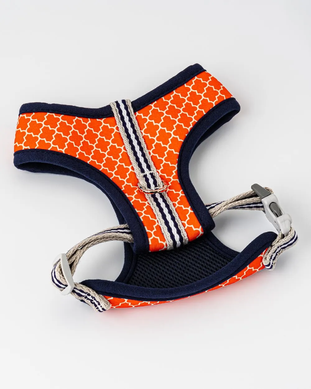 Fabric Dog Harness - Orange Geometric