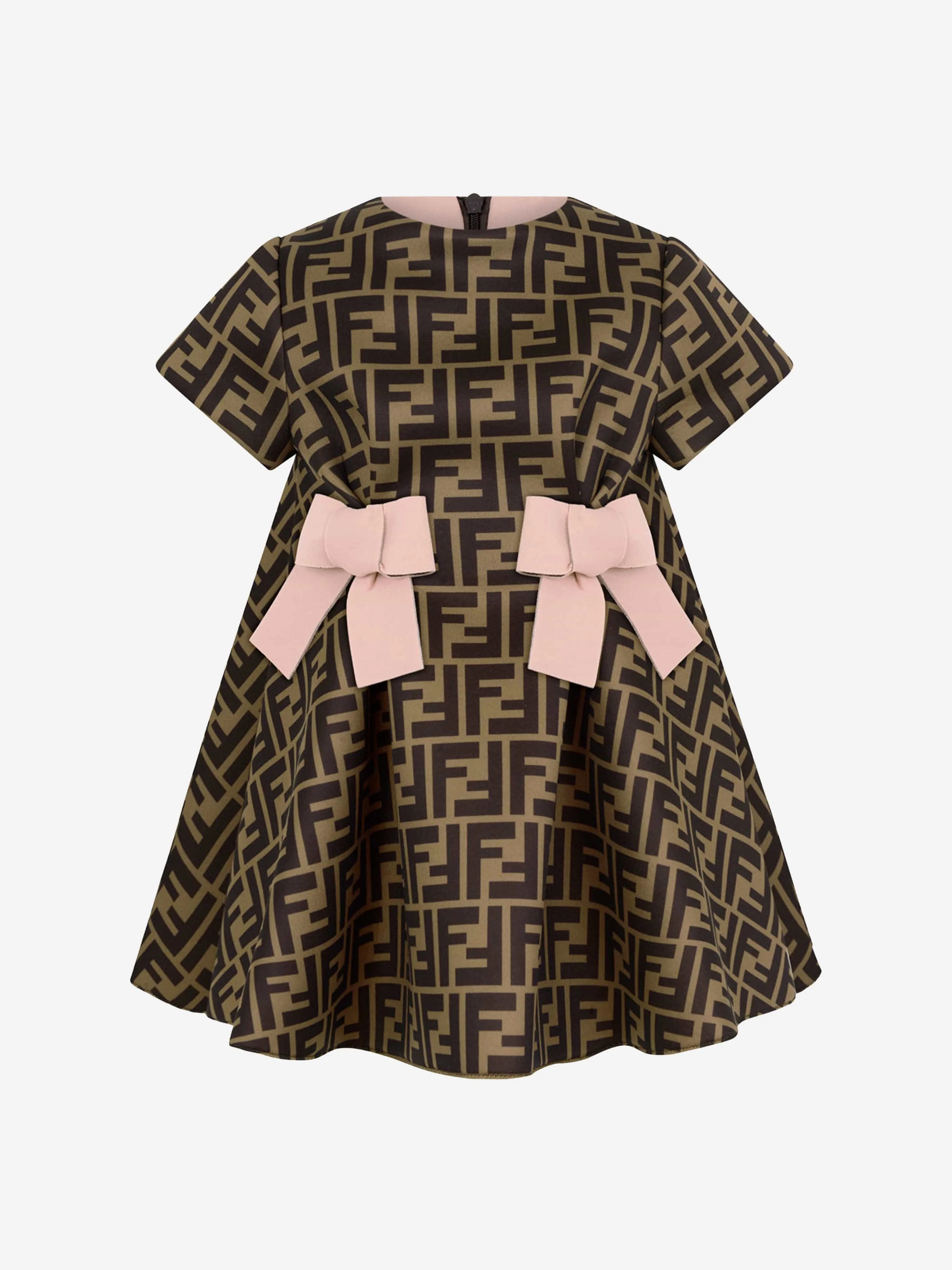 Fendi Kids - Baby Girls FF Logo Dress in Brown | Childsplay Clothing