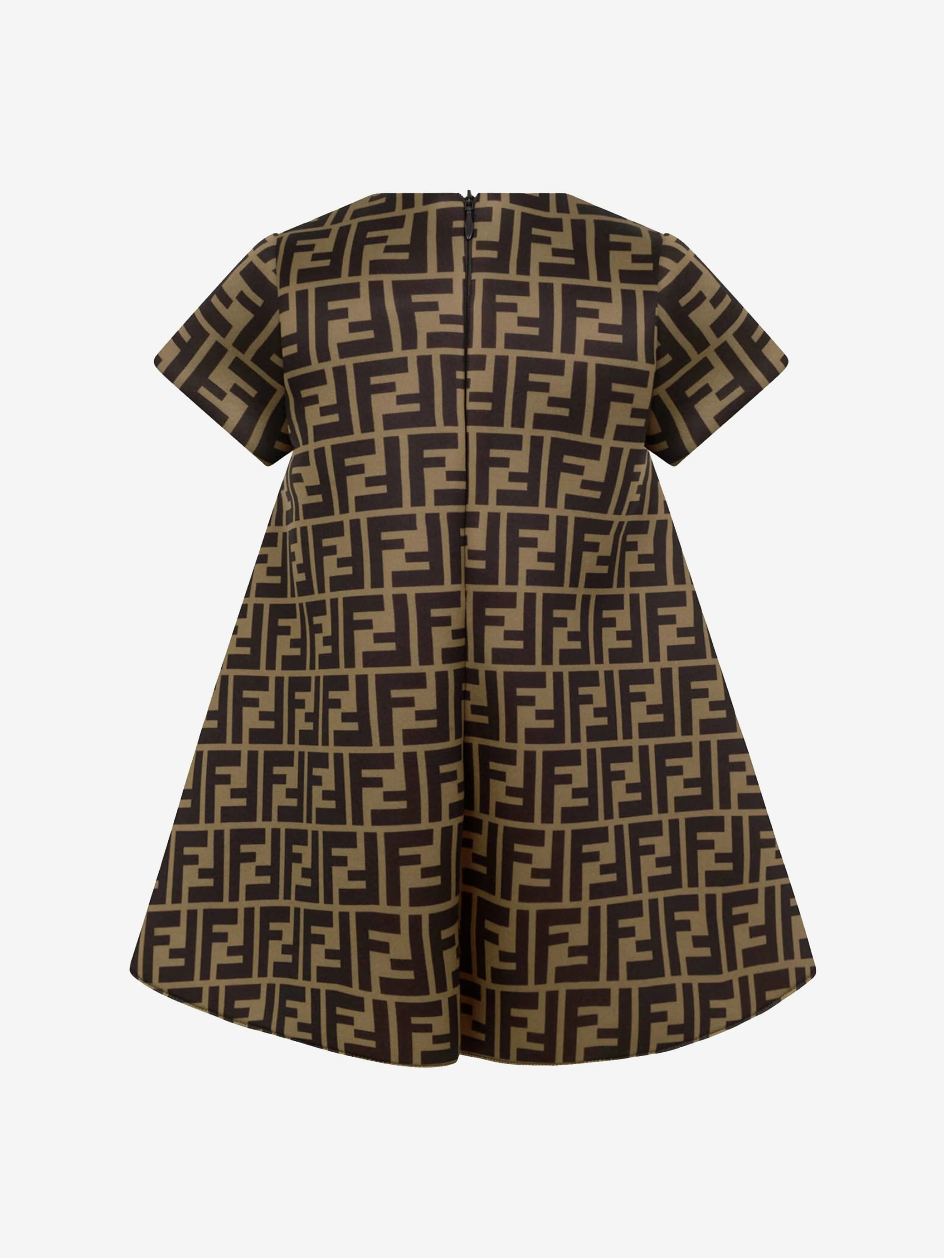 Fendi Kids - Baby Girls FF Logo Dress in Brown | Childsplay Clothing