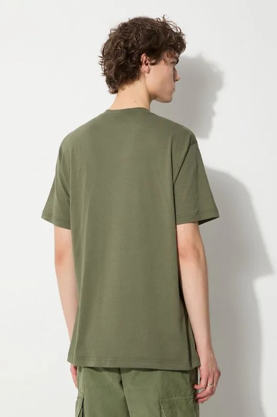 Filson cotton t-shirt Ranger Solid men’s green color smooth FMTEE0001