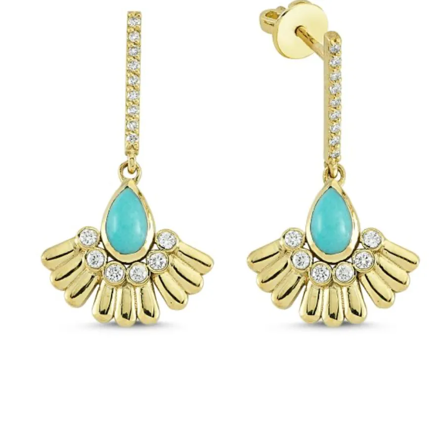 Fringed Fan Drop Earrings