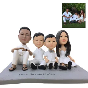 Fully Customizable 4 Person Bobblehead from Photo