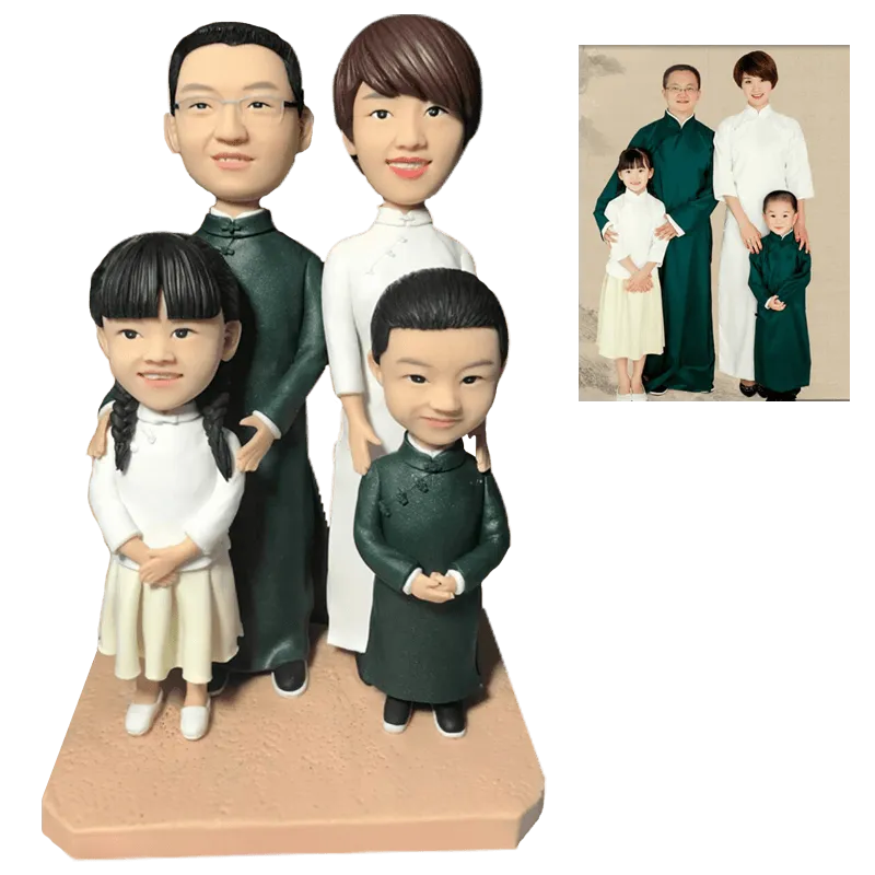 Fully Customizable 4 Person Bobblehead from Photo