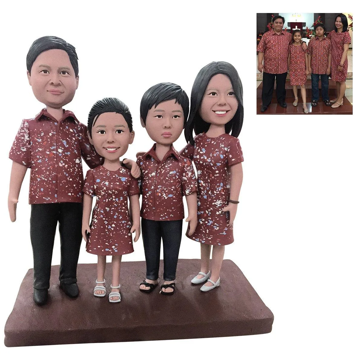 Fully Customizable 4 Person Bobblehead from Photo