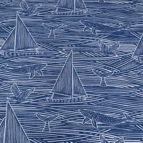 Furnishing Cotton - Navy - One Man and A Boat