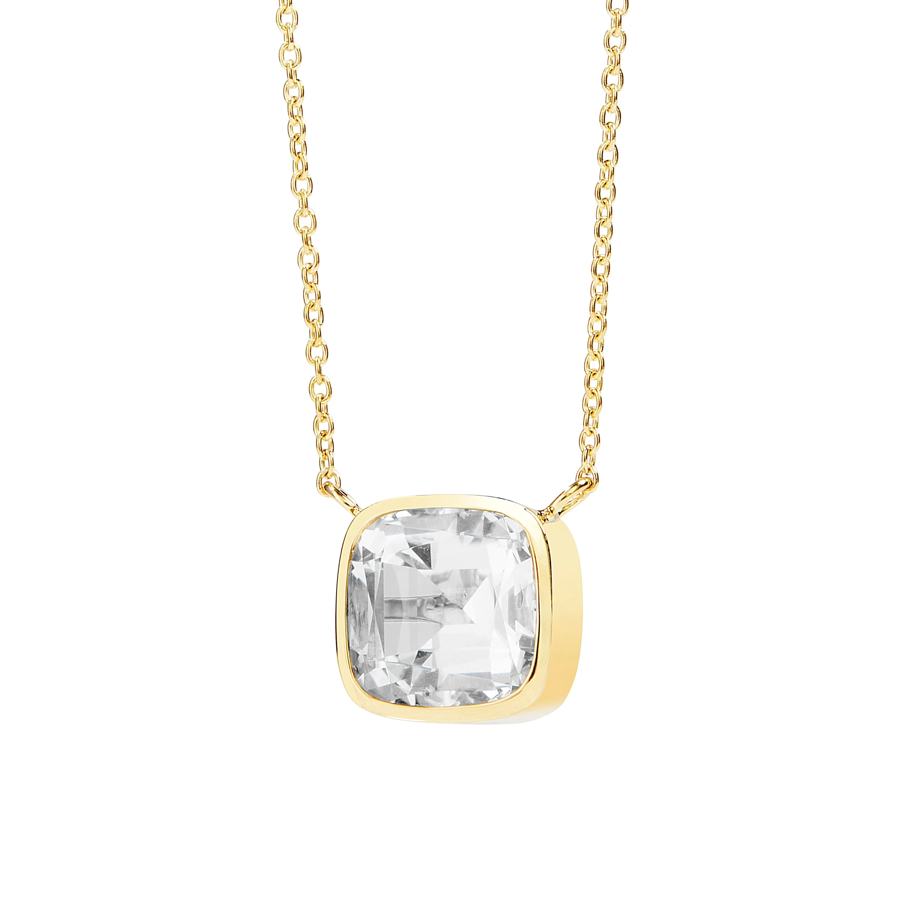 Geometrix Rock Crystal Cushion Necklace