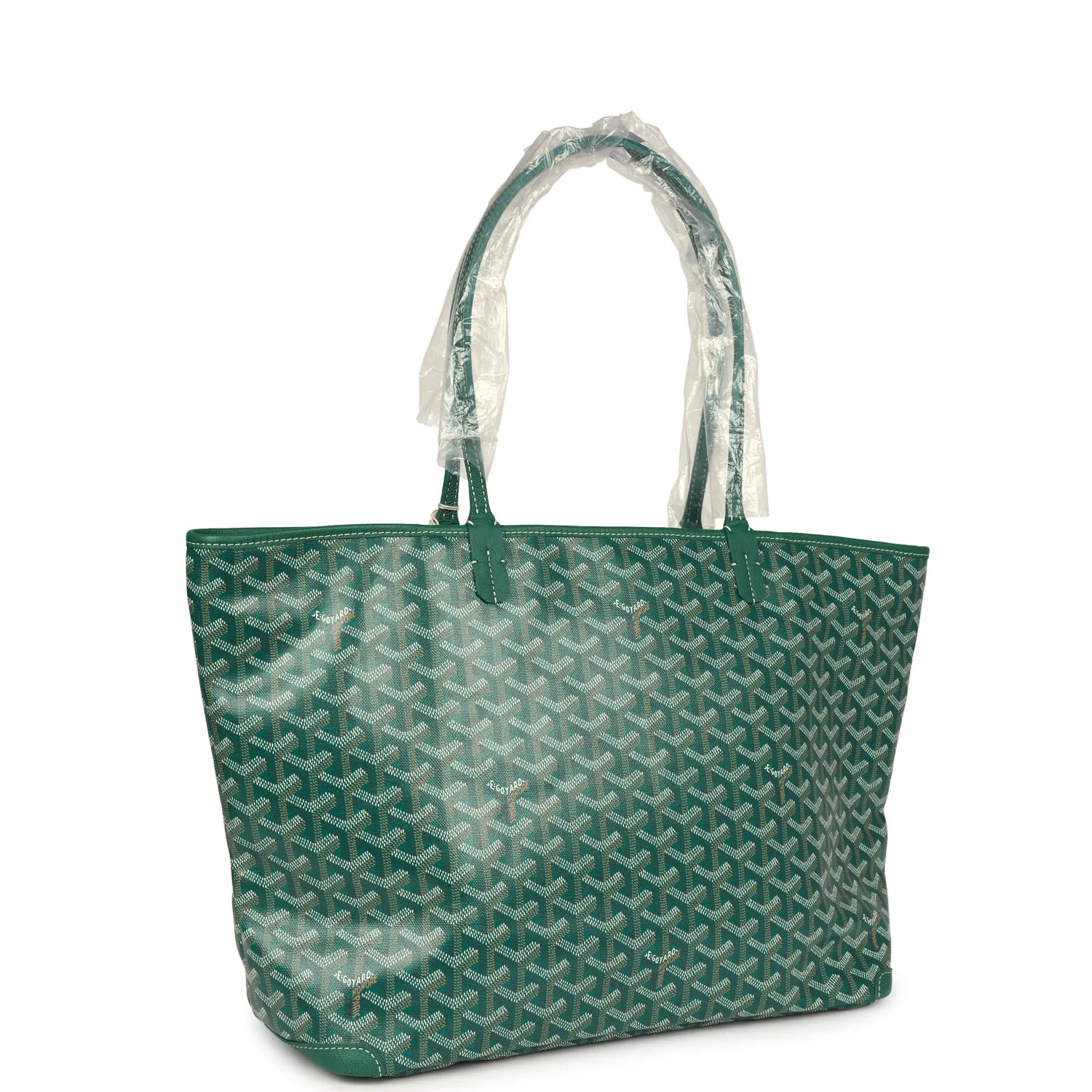 Goyard Artois Tote MM Green Goyardine Canvas & Chevroches Calfskin Palladium Hardware