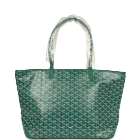 Goyard Artois Tote MM Green Goyardine Canvas & Chevroches Calfskin Palladium Hardware