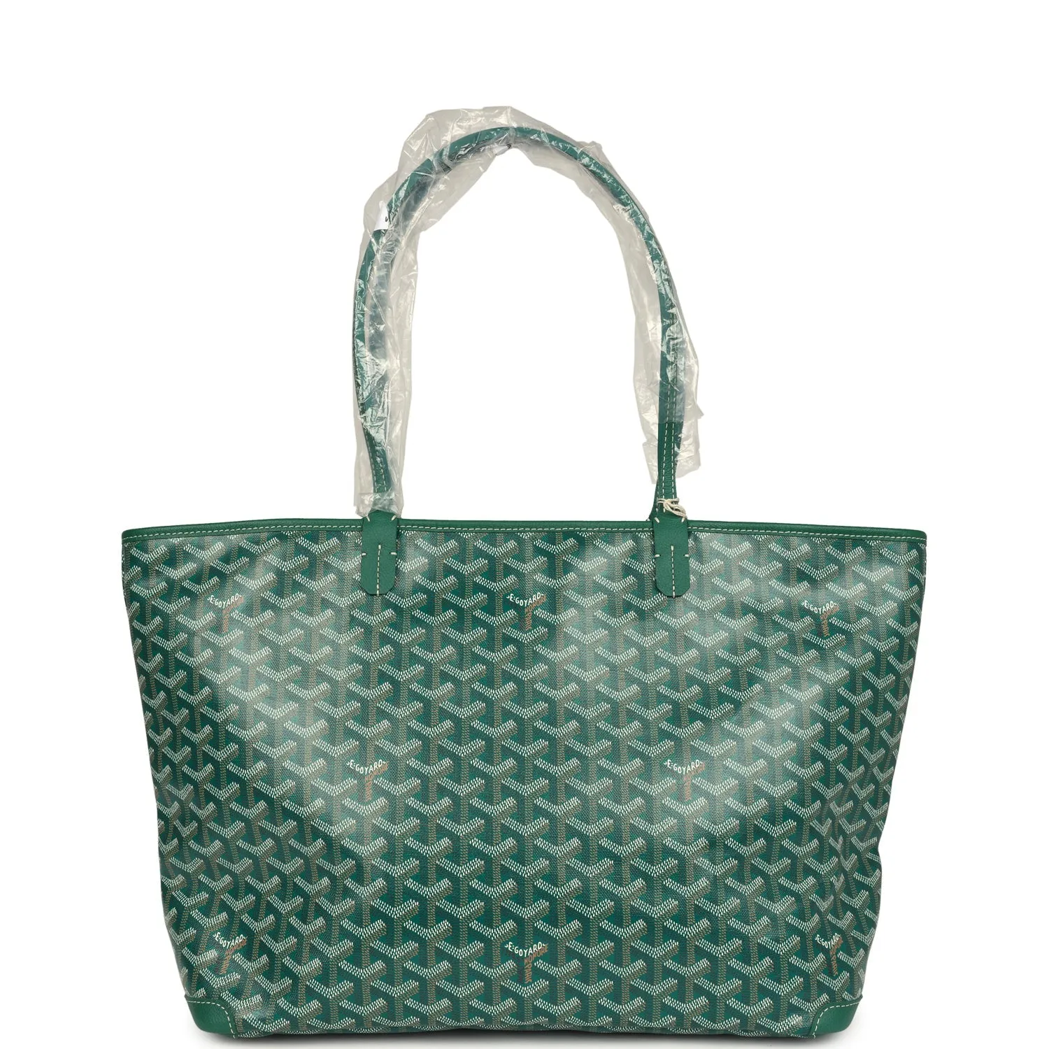 Goyard Artois Tote MM Green Goyardine Canvas & Chevroches Calfskin Palladium Hardware