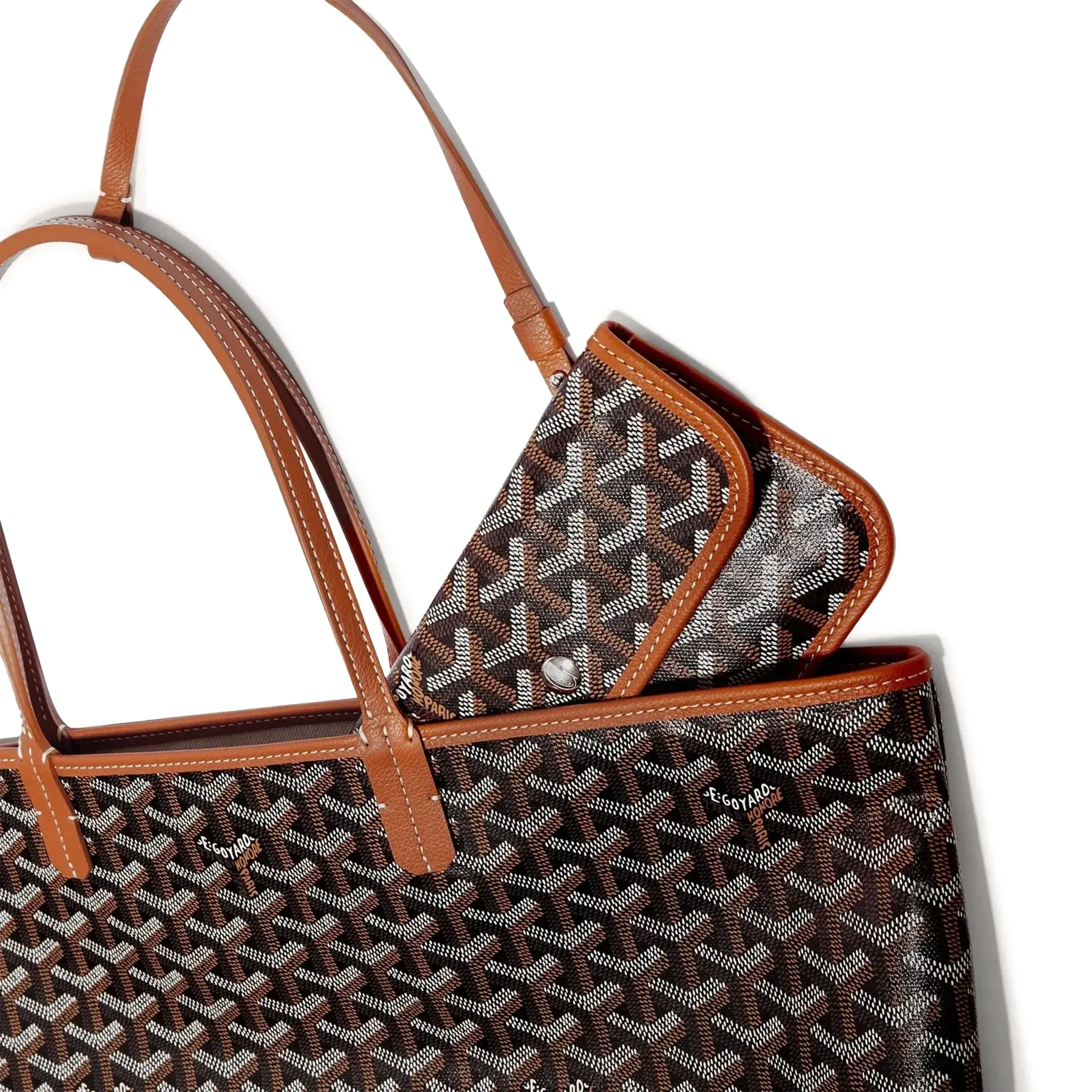 Goyard Black Tan Saint Louis PM Tote Bag