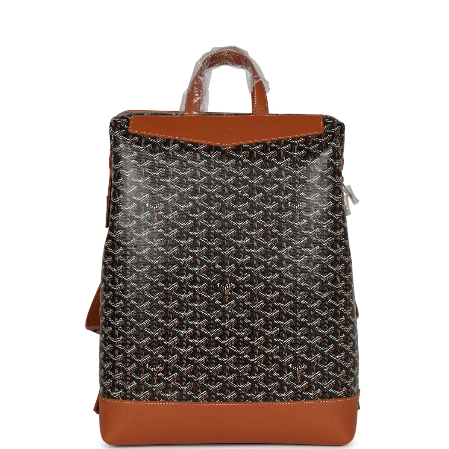 Goyard Cisalpin Backpack Black and Brown Goyardine Canvas Palladium Hardware