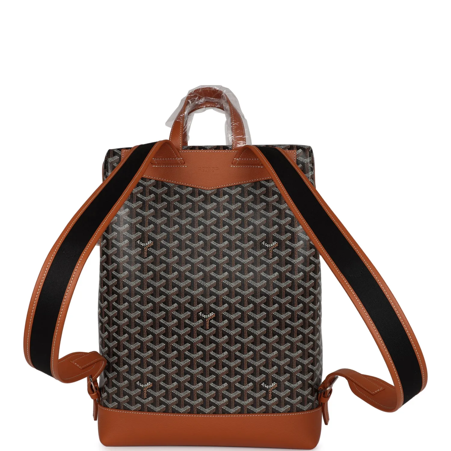 Goyard Cisalpin Backpack Black and Brown Goyardine Canvas Palladium Hardware