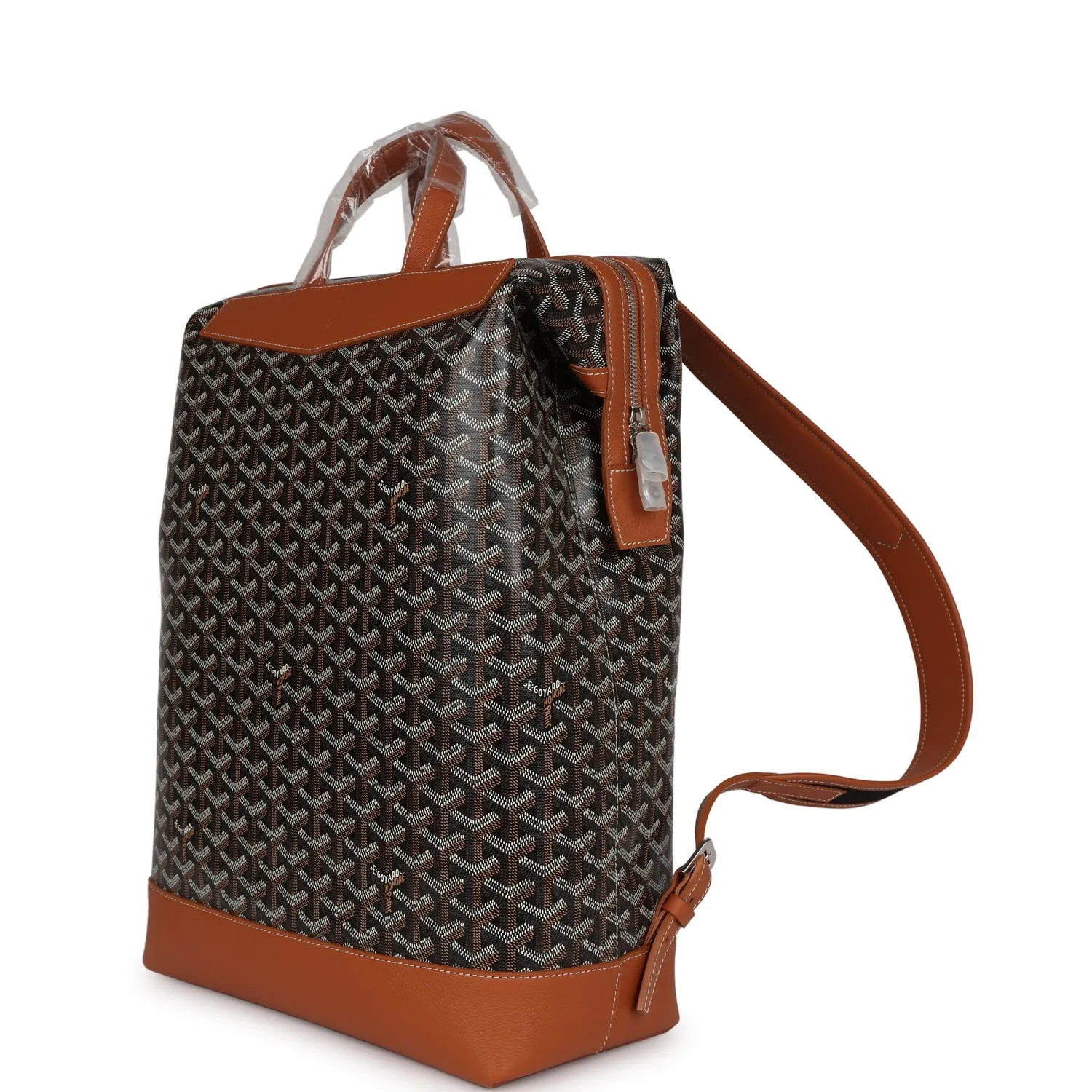 Goyard Cisalpin Backpack Black and Brown Goyardine Canvas Palladium Hardware