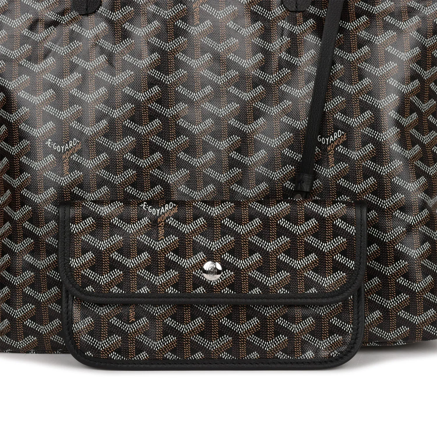 Goyard Goyardine Black St. Louis PM Tote Bag Palladium Hardware