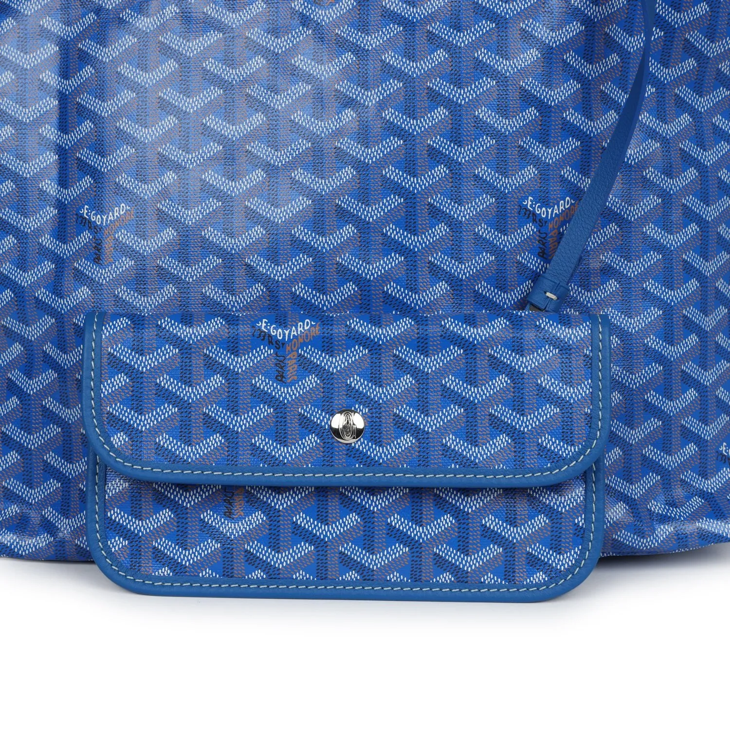 Goyard Goyardine Blue St. Louis PM Tote Bag Palladium Hardware