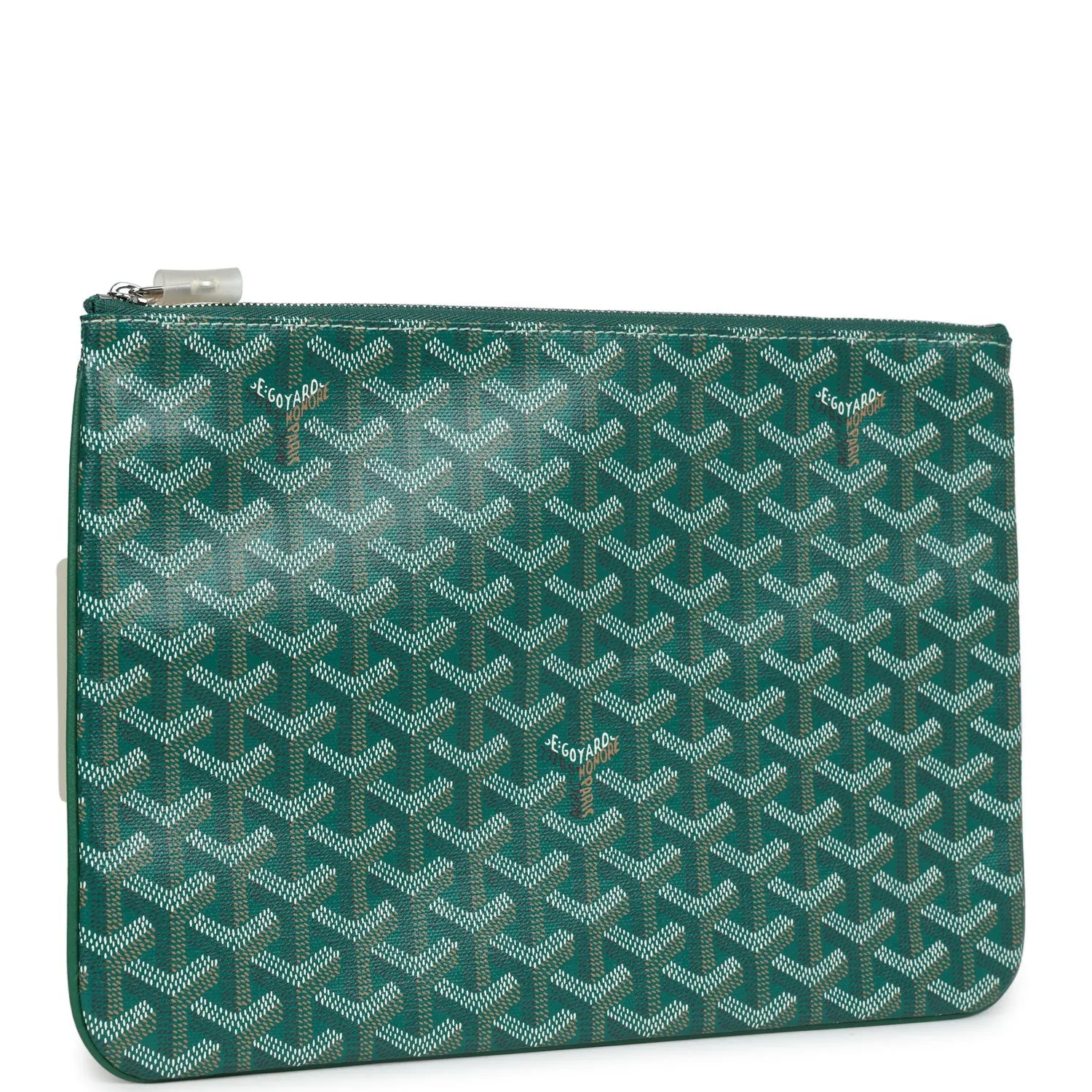 Goyard Goyardine Green Senat MM Pouch Palladium Hardware