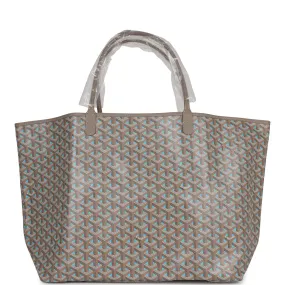 Goyard Goyardine Greige and Blue St. Louis GM Tote Bag Palladium Hardware