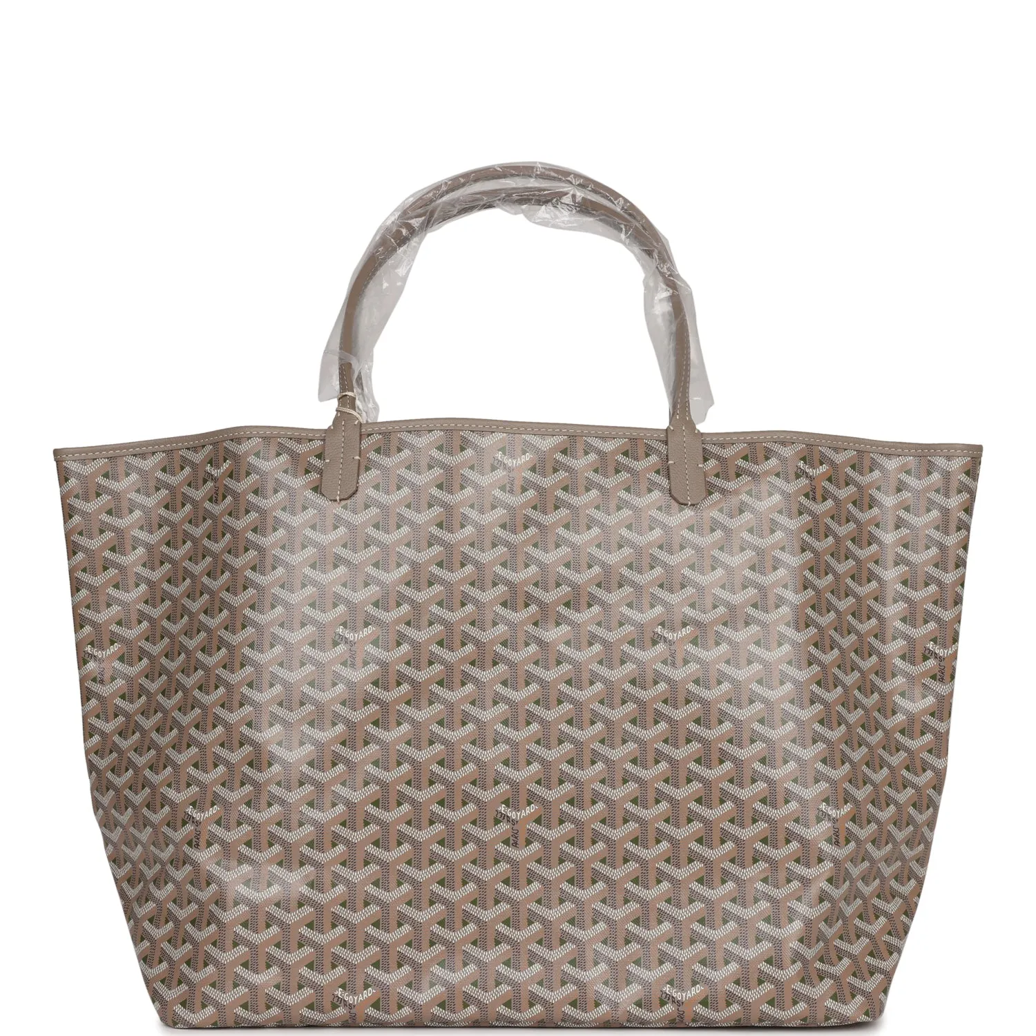 Goyard Goyardine Greige and Green St. Louis GM Tote Bag Palladium Hardware