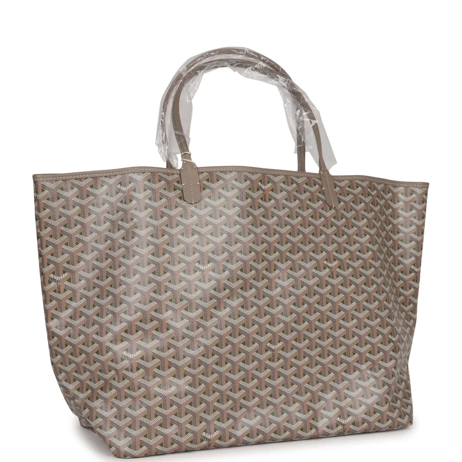 Goyard Goyardine Greige and Green St. Louis GM Tote Bag Palladium Hardware