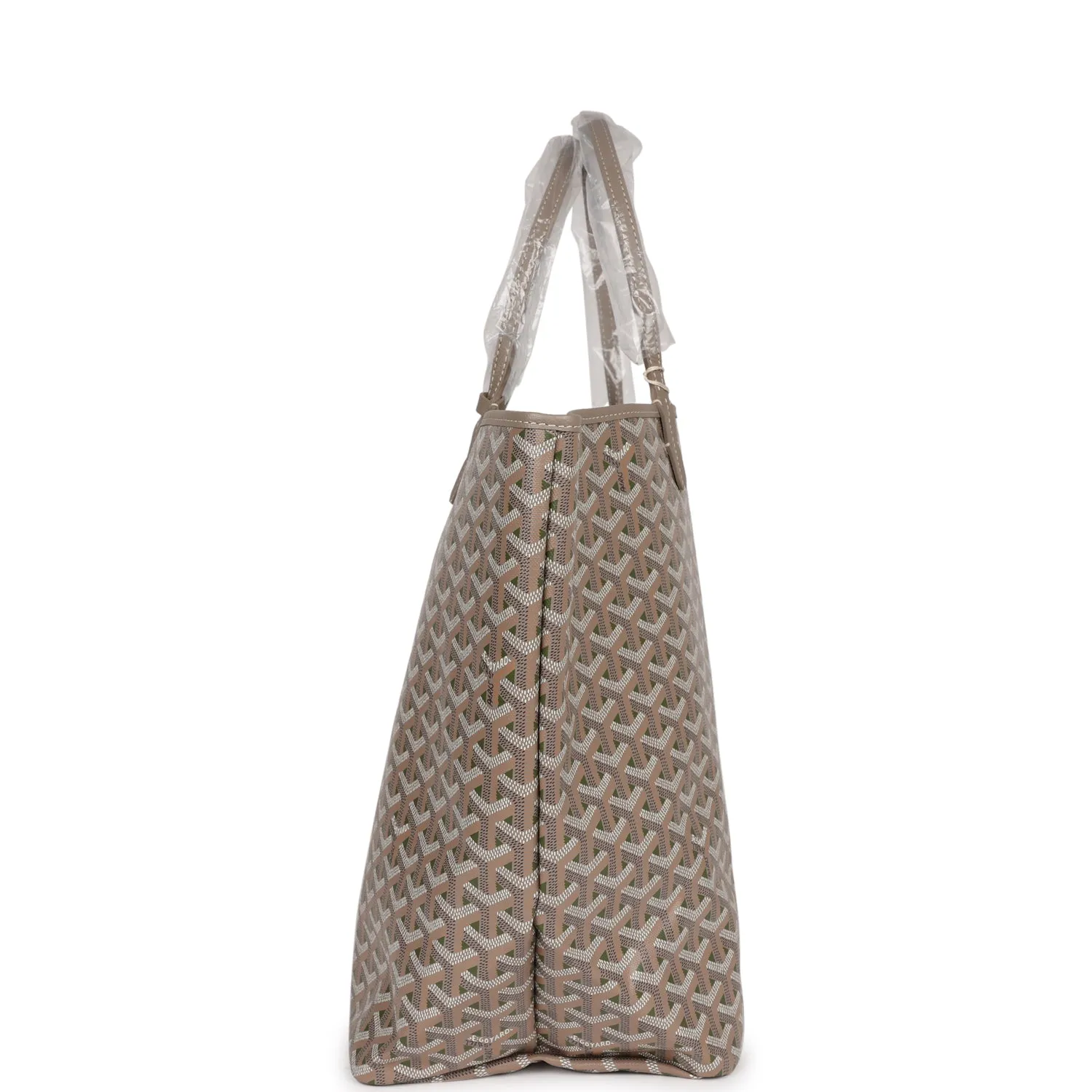 Goyard Goyardine Greige and Green St. Louis GM Tote Bag Palladium Hardware