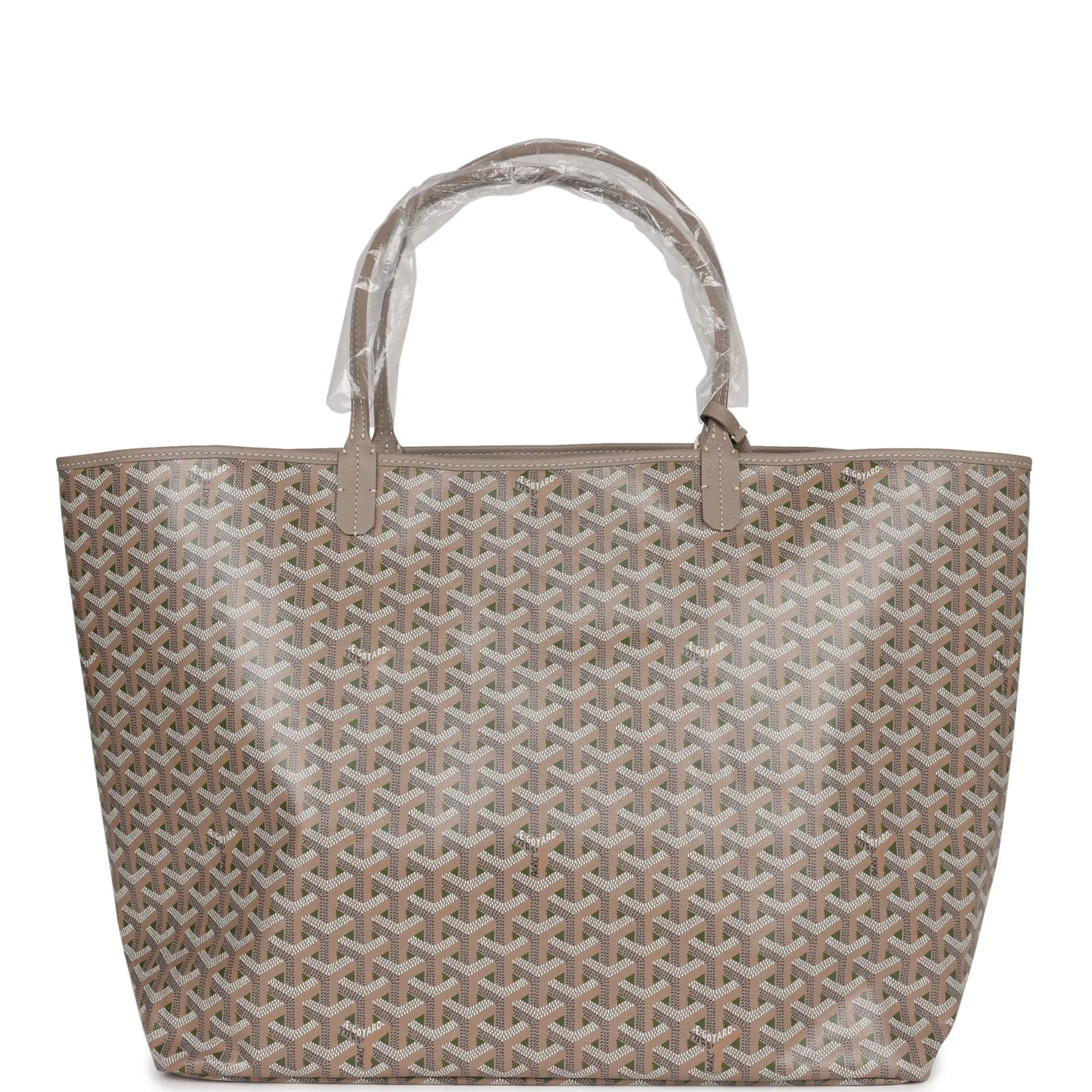 Goyard Goyardine Greige and Green St. Louis GM Tote Bag Palladium Hardware